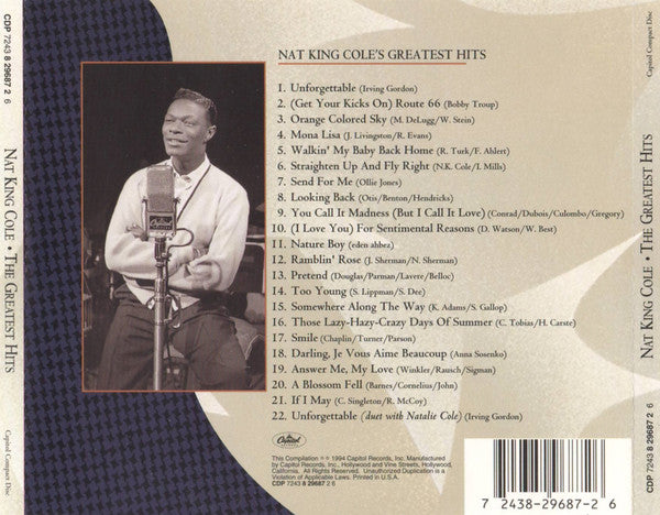 Nat King Cole : The Greatest Hits (CD, Comp, EMI)