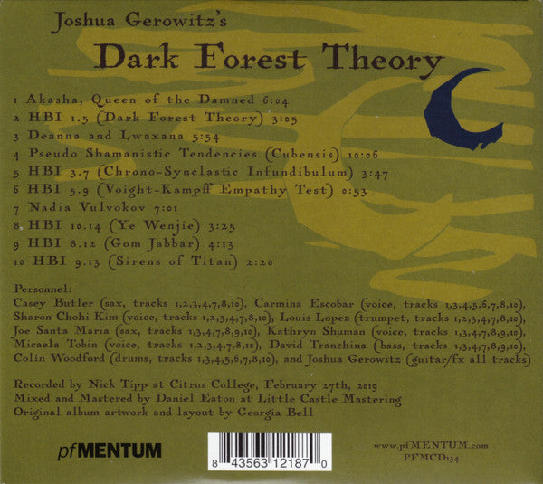 Joshua Gerowitz : Joshua Gerowitz's Dark Forest Theory (CD, Album)