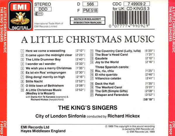 The King's Singers With Special Guest Kiri Te Kanawa, City Of London Sinfonia · Richard Hickox - A Little Christmas Music (CD) (VG) - Endless Media