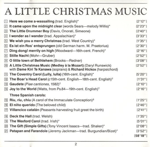 The King's Singers With Special Guest Kiri Te Kanawa, City Of London Sinfonia · Richard Hickox - A Little Christmas Music (CD) (VG) - Endless Media