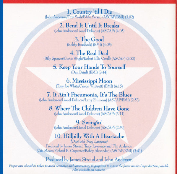 John Anderson (3) : Country 'Til I Die (CD, Album)