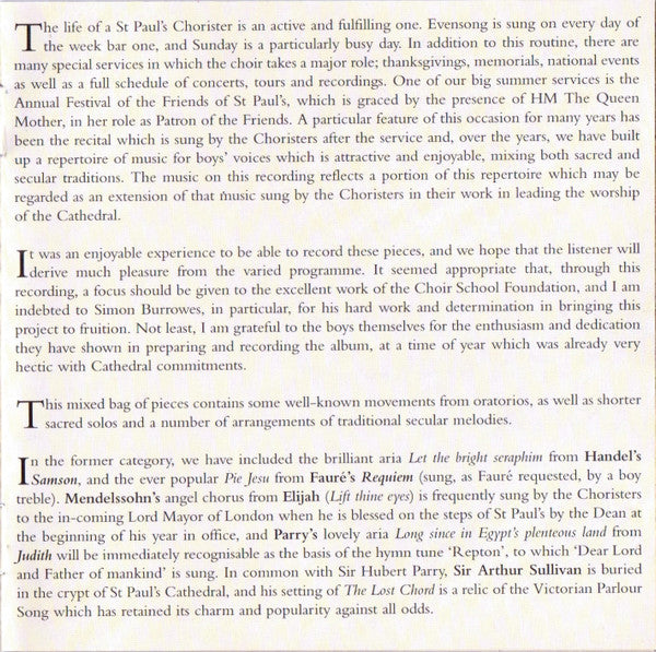 Choristers Of St Paul's Cathedral Choir, City Of London Sinfonia, Richard Moorhouse, Andrew Lucas, John Scott - How Can I Keep From Singing? (CD) (VG) - Endless Media