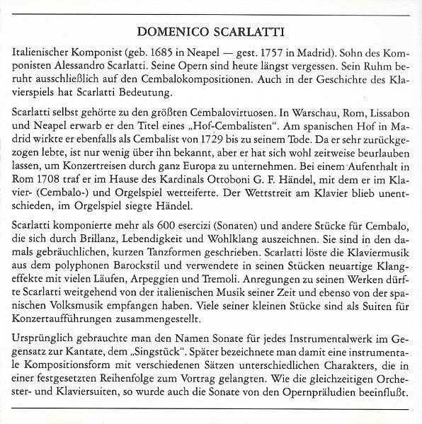 Domenico Scarlatti - Dubravka Tomsic : Sonatas (CD, Album)