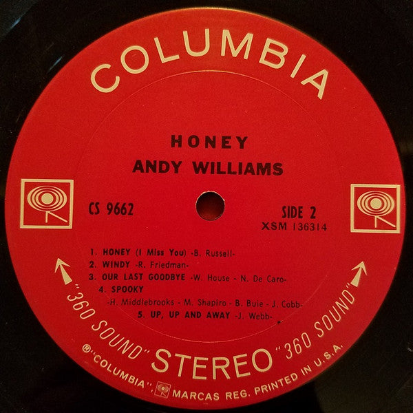 Andy Williams : Honey (LP, Album, Ter)