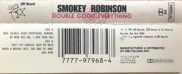 Smokey Robinson : Double Good Everything (Cass)