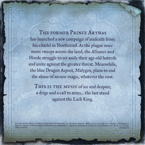 Russell Brower, Derek Duke, Glenn Stafford : World Of Warcraft: Wrath Of The Lich King Soundtrack (CD)