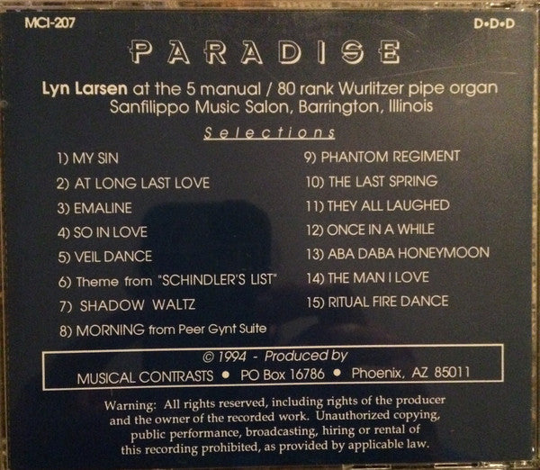 Lyn Larsen : Paradise (CD, Album, S/Edition, 30 )