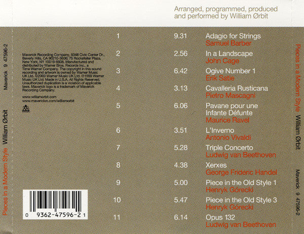 William Orbit : Pieces In A Modern Style (CD, Album + CD, Single)
