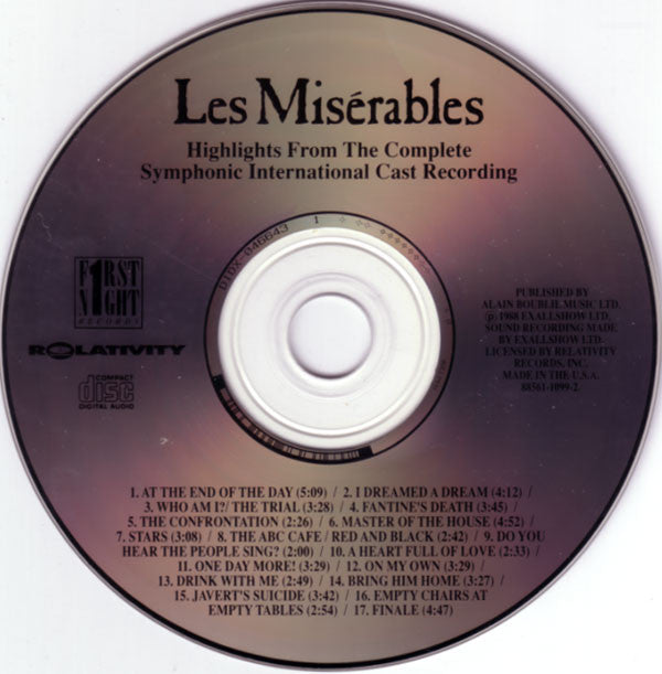 Alain Boublil & Claude-Michel Schönberg - Les Misérables: Highlights From The Complete Symphonic International Cast Recording (CD) (G+) - Endless Media
