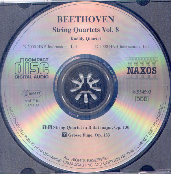 Ludwig van Beethoven - Kodály Quartet : Complete String Quartets Vol. 8 - Op. 130 In B Flat Major - Grosse Fugue, Op. 133 (CD, Album)