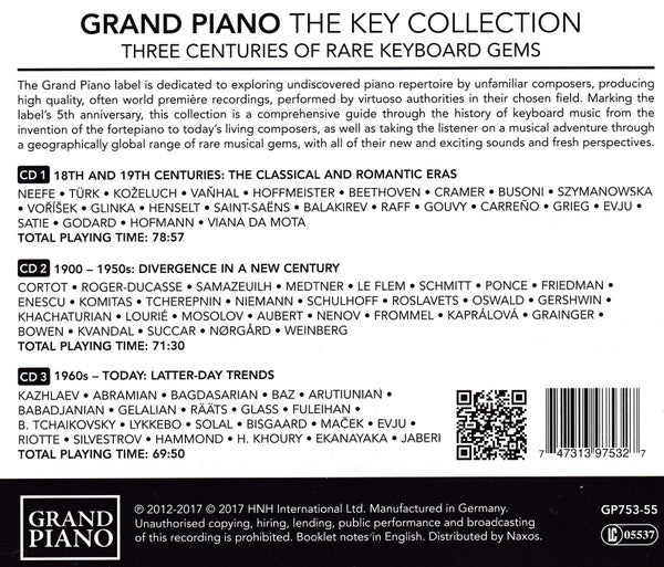 Various : Grand Piano - The Key Collection: 3 Centuries of Rare Keyboard Gems (3xCD, Comp)