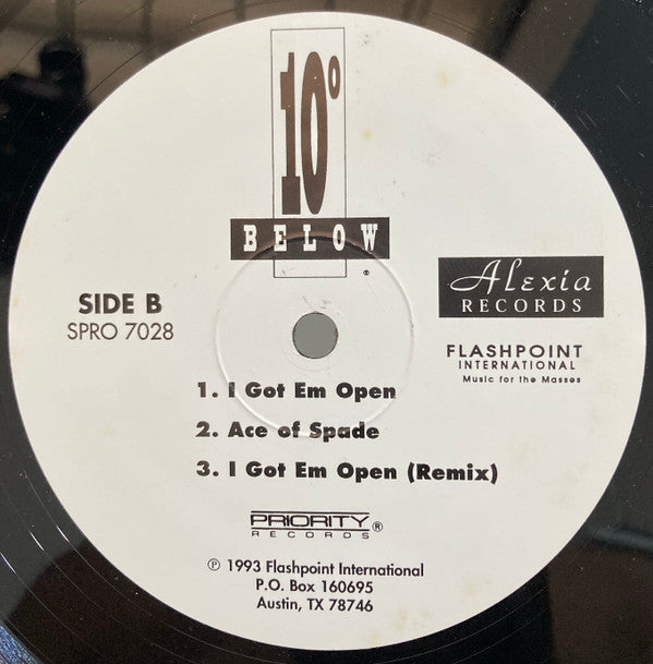 10 Degrees Below : I Got Em Open (12")