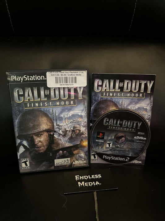 Call of Duty Finest Hour Sony Playstation 2 CIB Video Game