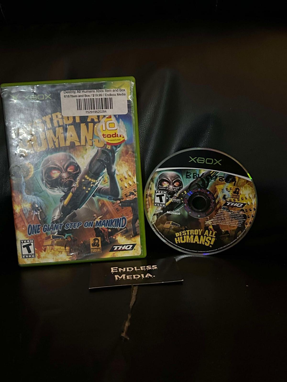 Destroy All Humans Microsoft Xbox Item and Box Video Game