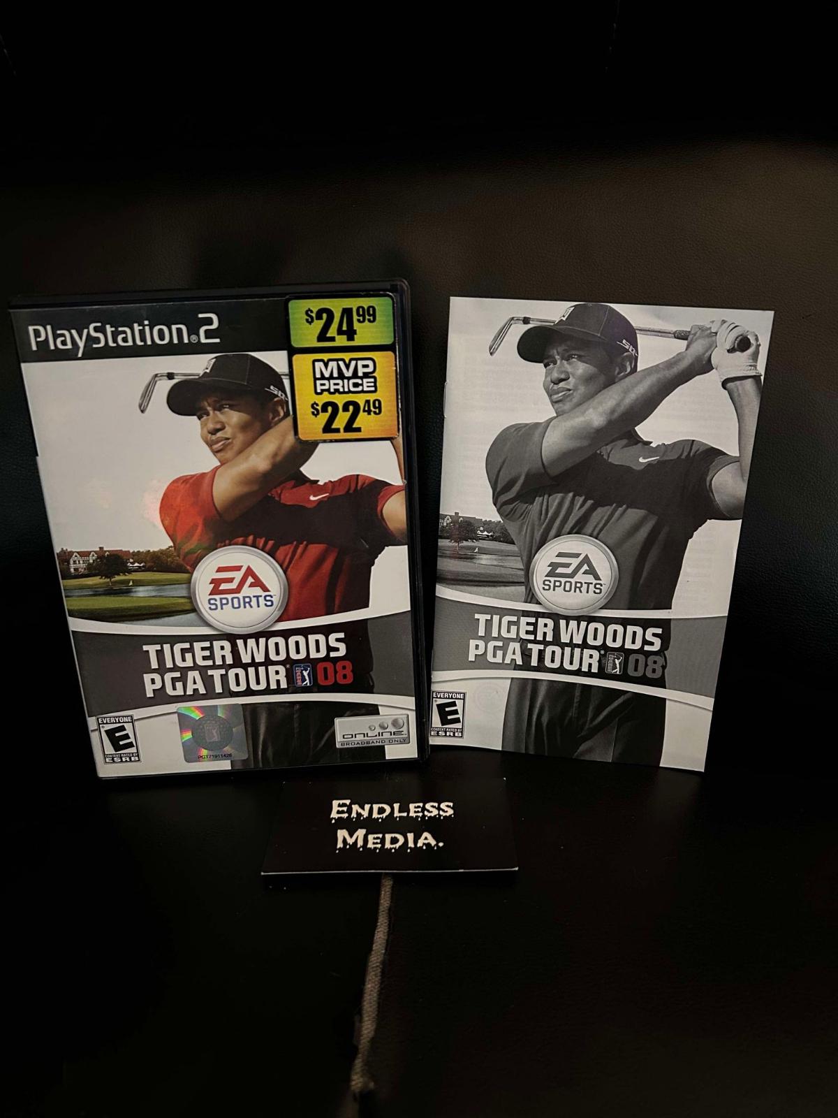 Tiger Woods PGA Tour 08 Sony Playstation 2 Box and Manual Video Game