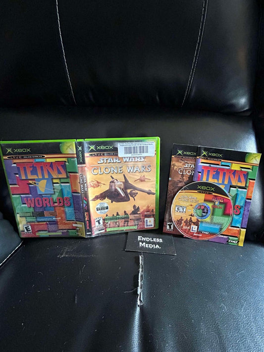 Clone Wars Tetris Worlds Combo Pack Microsoft Xbox CIB Video Game