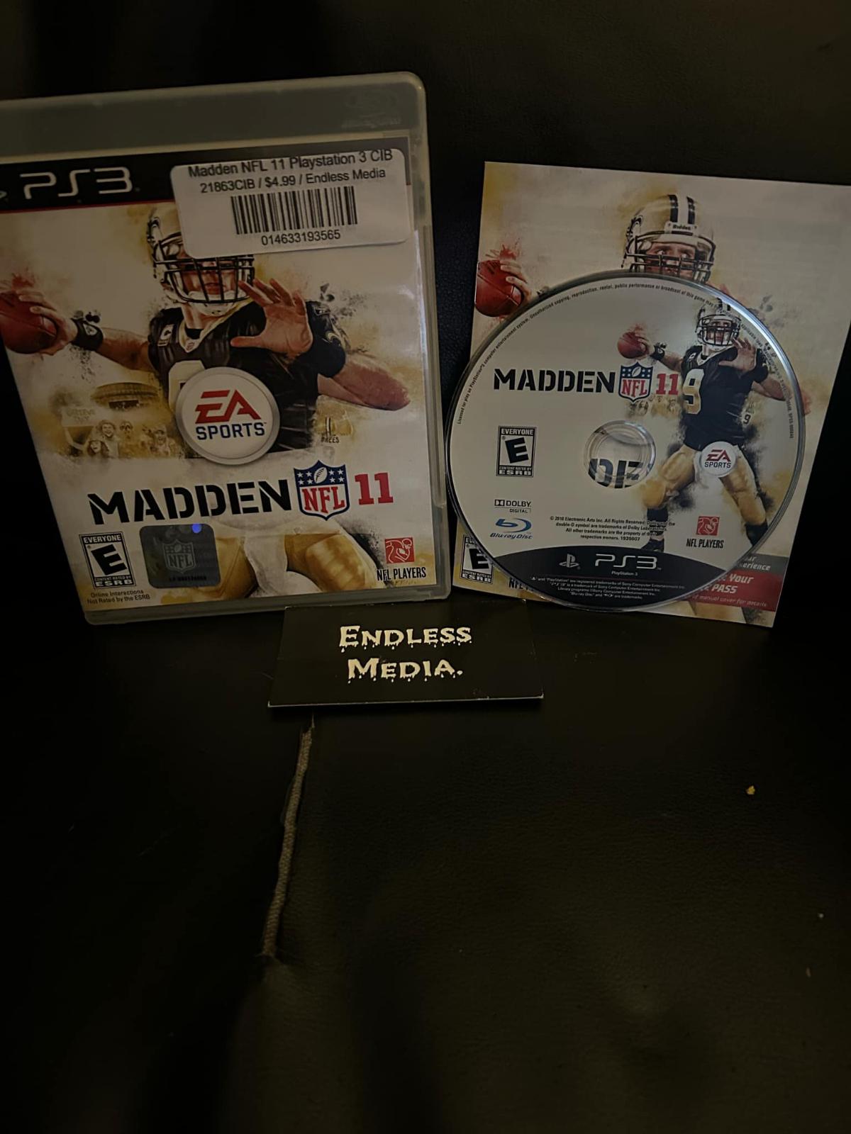 Madden NFL 11 Sony Playstation 3 CIB Video Game