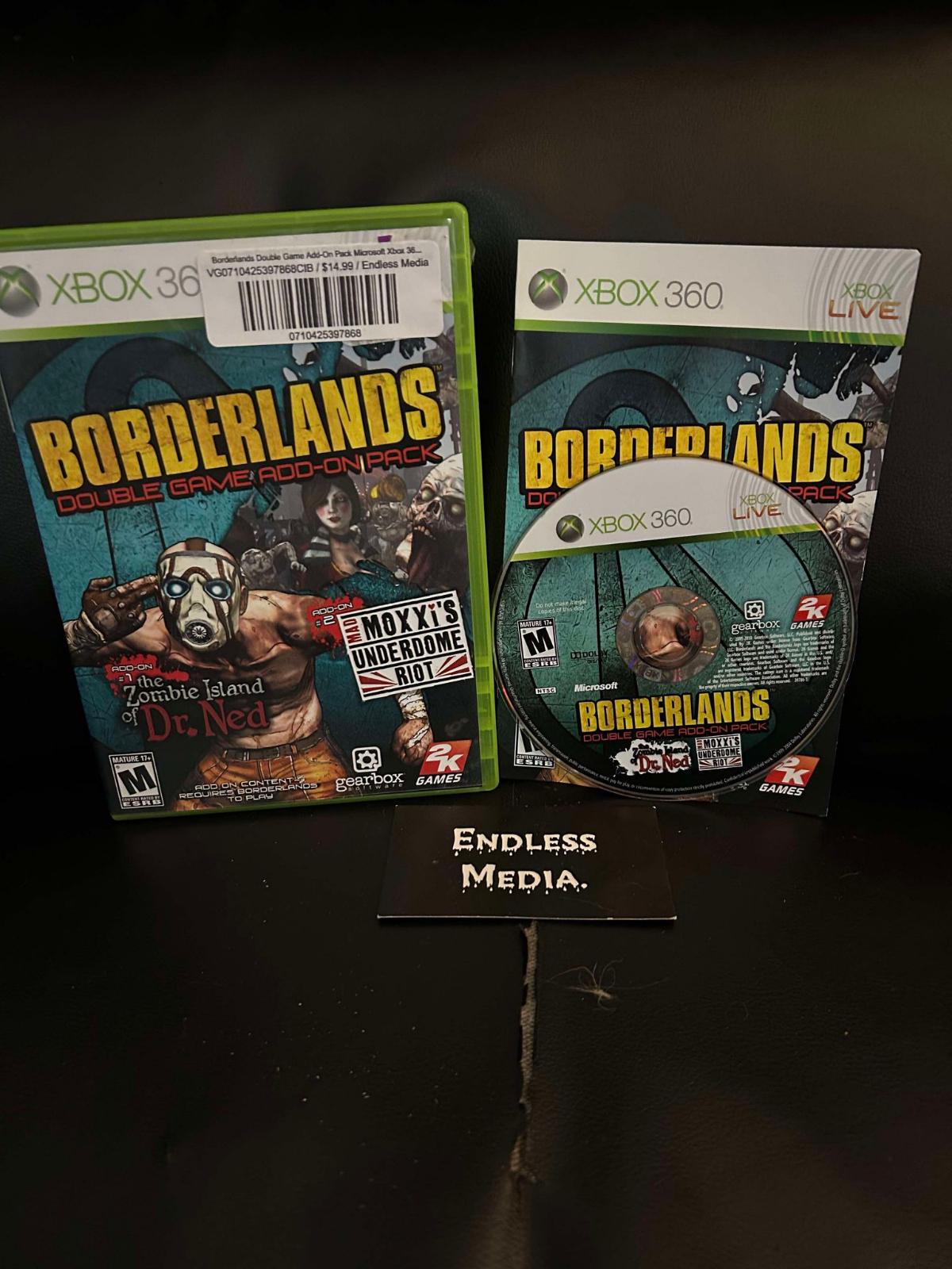 Borderlands: Double Game Add-On Pack Microsoft Xbox 360 CIB Video Game