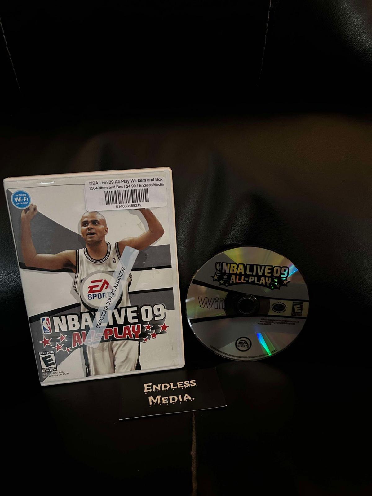 NBA Live 09 All-Play Nintendo Wii Item and Box Video Game