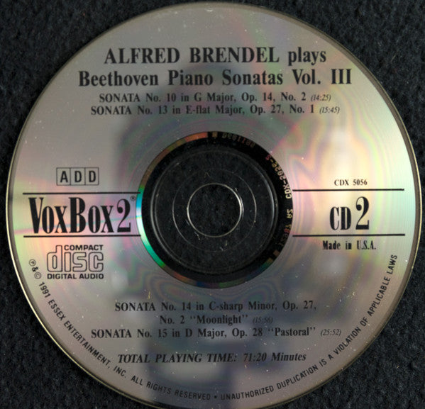 Alfred Brendel, Ludwig van Beethoven : Piano Sonatas, Vol. III (2xCD, Comp)