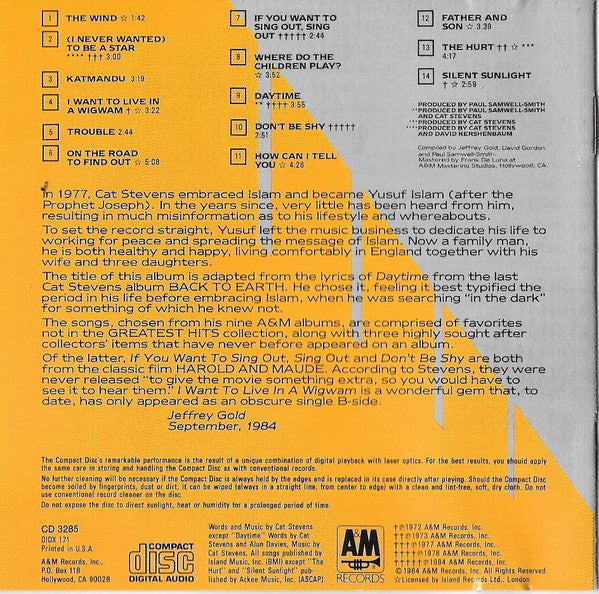 Cat Stevens : Footsteps In The Dark (Greatest Hits Volume Two) (CD, Comp, RE)