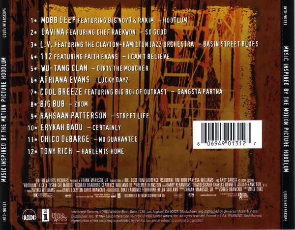 Various : Hoodlum - Music Inspired By The Motion Picture (CD, Comp)