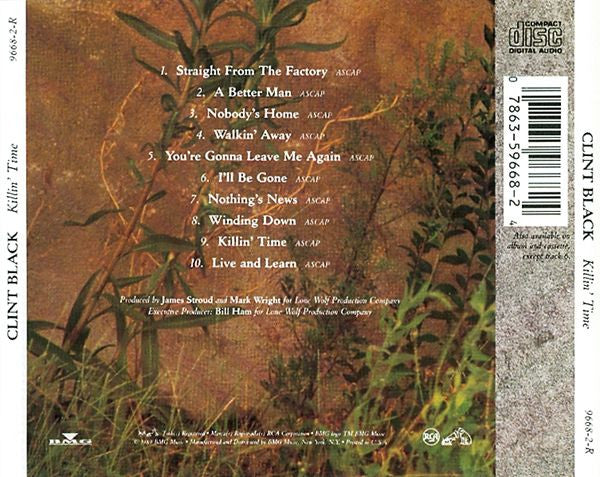 Clint Black : Killin' Time (CD, Album)