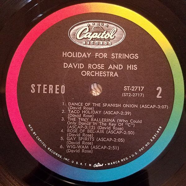 David Rose & His Orchestra : Holiday For Strings (LP)