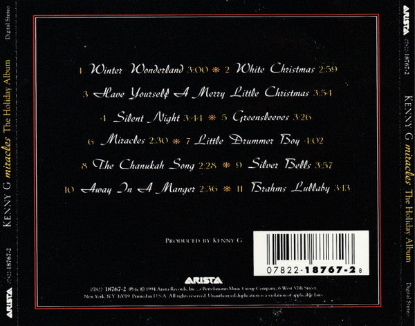 Kenny G - Miracles - The Holiday Album (CD) (VG+) - Endless Media