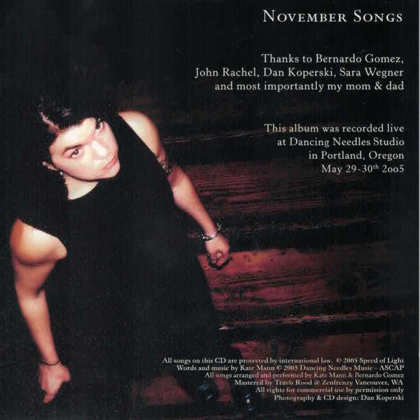 Kate Mann : November Songs (CD, Album)