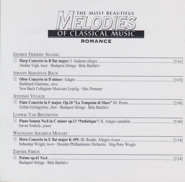 Various : The Most Beautiful Melodies Of Classical Music - Romance (CD, Comp, 24 )