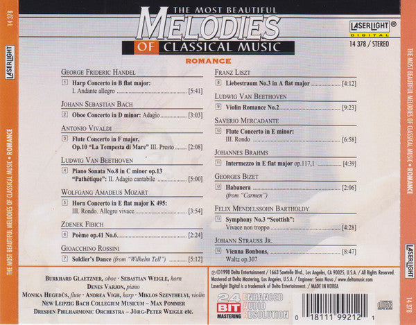 Various : The Most Beautiful Melodies Of Classical Music - Romance (CD, Comp, 24 )