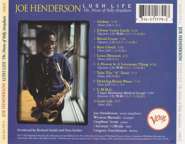 Joe Henderson : Lush Life: The Music Of Billy Strayhorn (CD, Album)