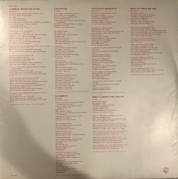 America (2) : History - America's Greatest Hits (LP, Comp)