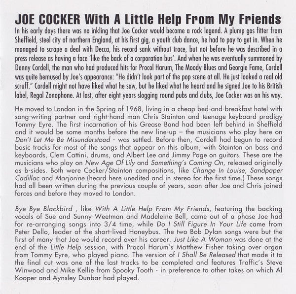 Joe Cocker : With A Little Help From My Friends (CD, Album, RE, RM)