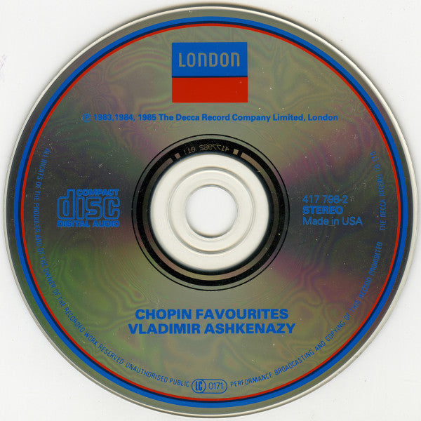 Vladimir Ashkenazy : Chopin Favourites (CD, Comp)