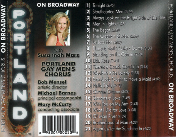 The Portland Gay Men's Chorus : On Broadway (CD, Album)