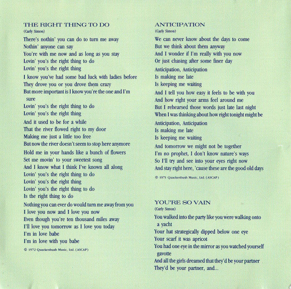 Carly Simon : Greatest Hits Live (CD, Album, RP)