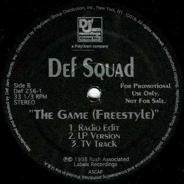 Def Squad - Countdown / The Game (12") (VG) - Endless Media