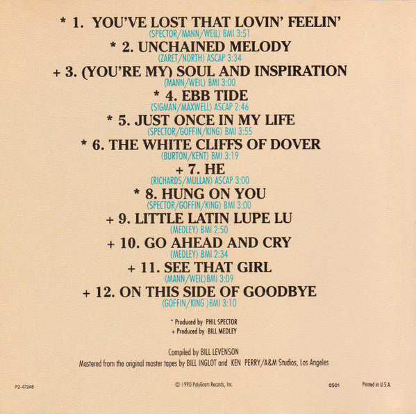 The Righteous Brothers : The Very Best Of The Righteous Brothers - Unchained Melody (CD, Comp, Club, RE)