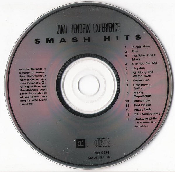 The Jimi Hendrix Experience : Smash Hits (CD+G, Comp, Club, RE, RM)