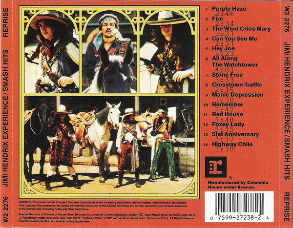 The Jimi Hendrix Experience : Smash Hits (CD+G, Comp, Club, RE, RM)