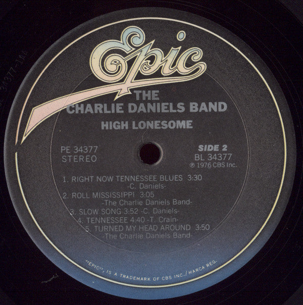 The Charlie Daniels Band : High Lonesome (LP, Album, RE, Pit)