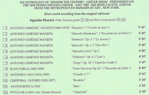 Agustín Maruri : Music Of Spanish Romance (CD, Album)