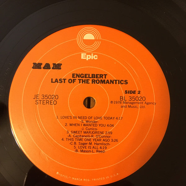 Engelbert Humperdinck - Last Of The Romantics (LP) (VG) - Endless Media