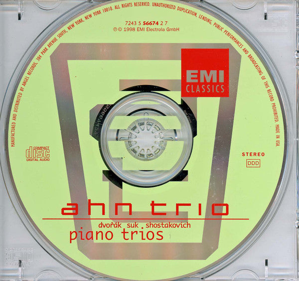 Ahn Trio / Antonín Dvořák / Josef Suk (2) / Dmitri Shostakovich : Piano Trios (CD, Album)