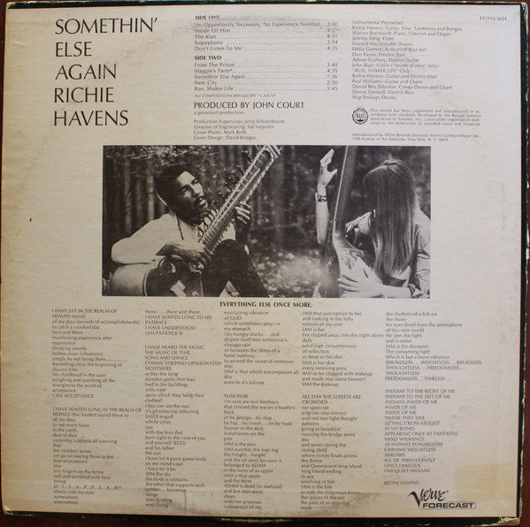 Richie Havens - Somethin' Else Again (LP) (VG) - Endless Media