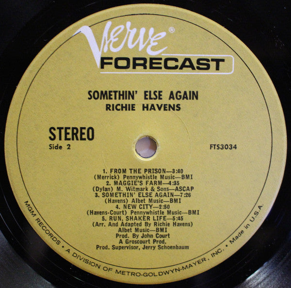 Richie Havens - Somethin' Else Again (LP) (VG) - Endless Media