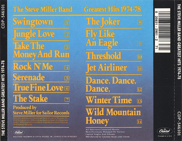 Steve Miller Band : Greatest Hits 1974-78 (CD, Comp, Club, RE)