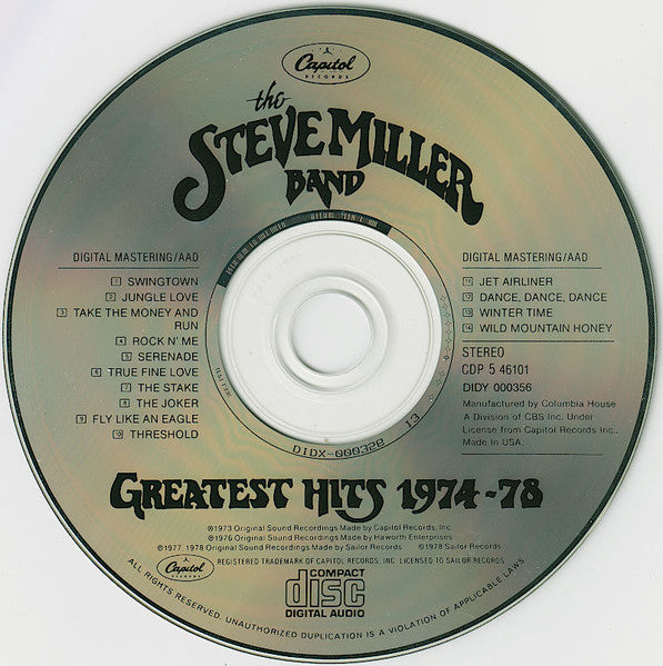Steve Miller Band : Greatest Hits 1974-78 (CD, Comp, Club, RE)